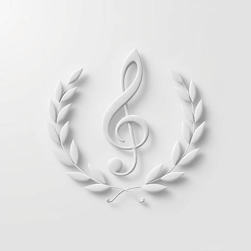 Harmonia Academy Logo - Musical note intertwined with laurel leaves