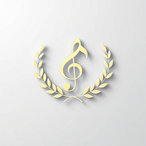 Harmonia Academy Logo - Musical note intertwined with laurel leaves